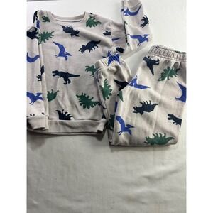 Garanimals Boys 4T Dinosaur Print Fleece Sweatshirt and Jogger Pants Set Gray